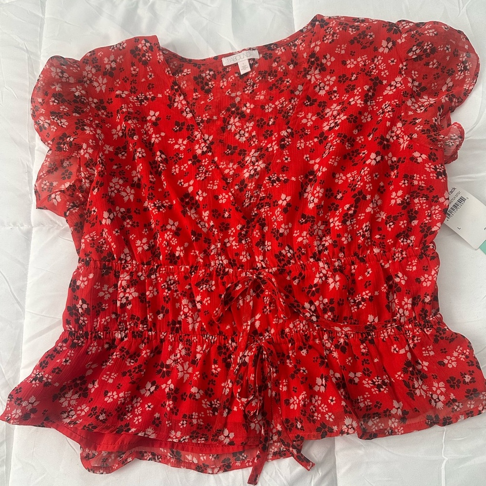 Strom Red Floral Women's Blouse